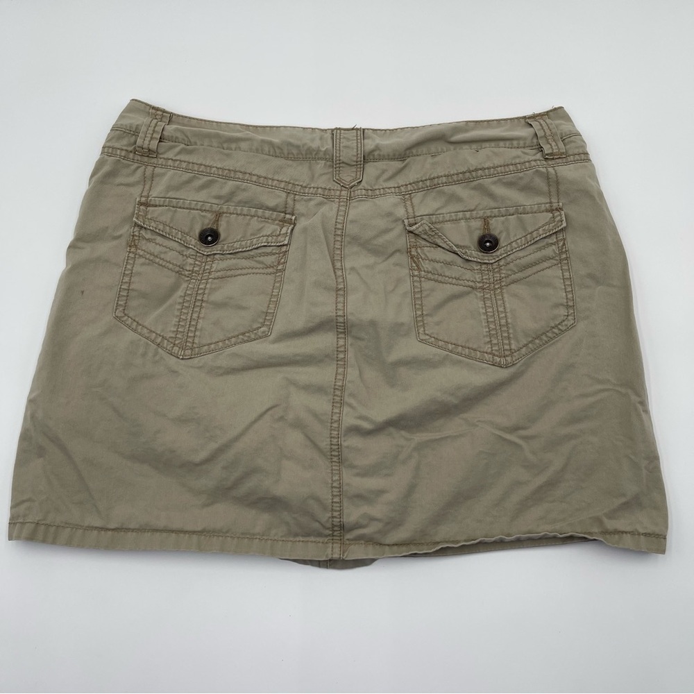 Faded Glory Khaki “Going Out” Skort Juniors Sz 10 90s Y2K 100% Cotton Utility - Picture 2 of 9